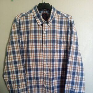 Vintage 90s Denver Hayes Men Large L Long Sleeve Button Down Plaid Checker Shirt